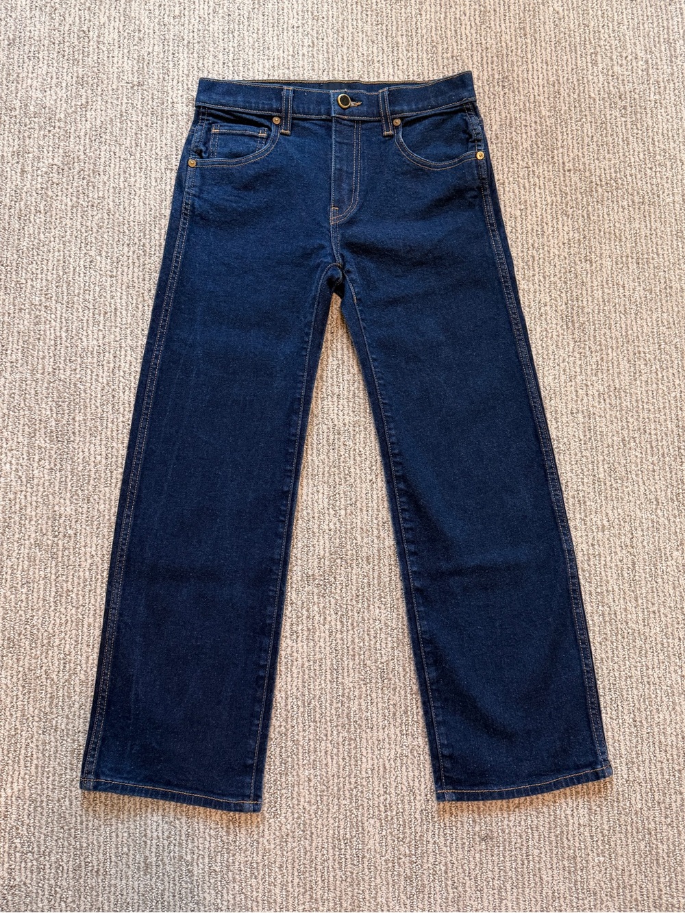 KHAITE Wendell Jeans Size 25 Dark Wash Cropped Straight Leg Made USA